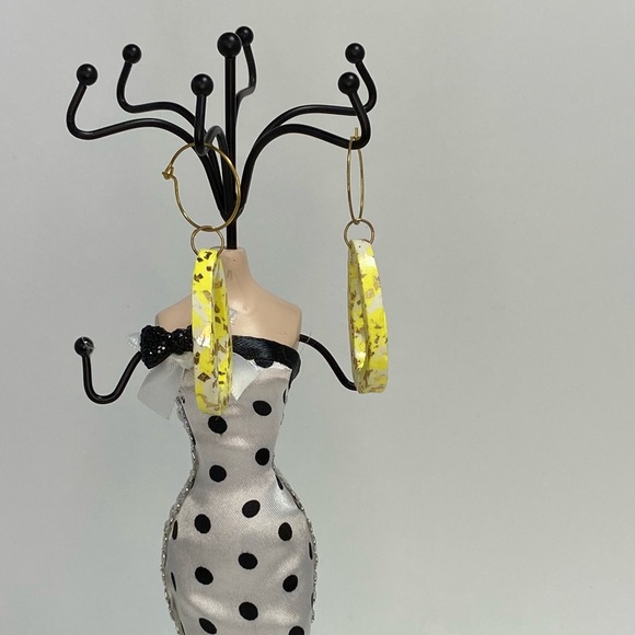 Unique Handmade Polymer Clay Dangle Hoop Earrings - Picture 11 of 13